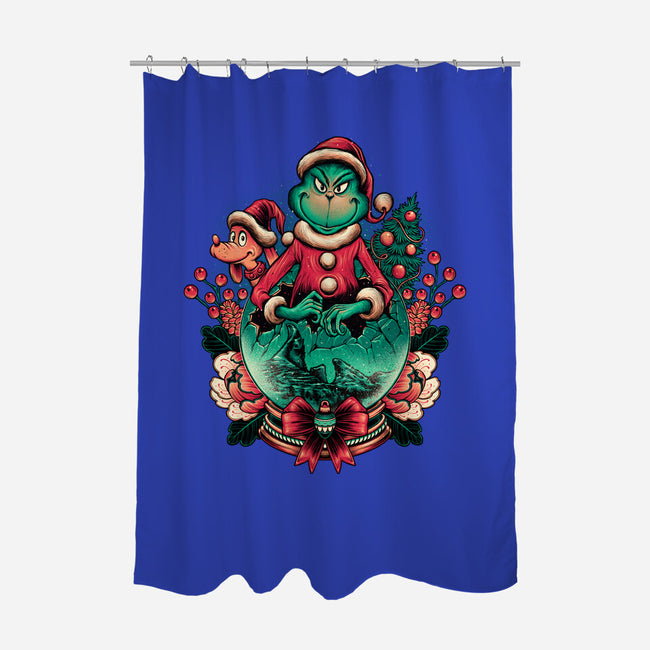 Too Grumpy For Christmas-none polyester shower curtain-glitchygorilla