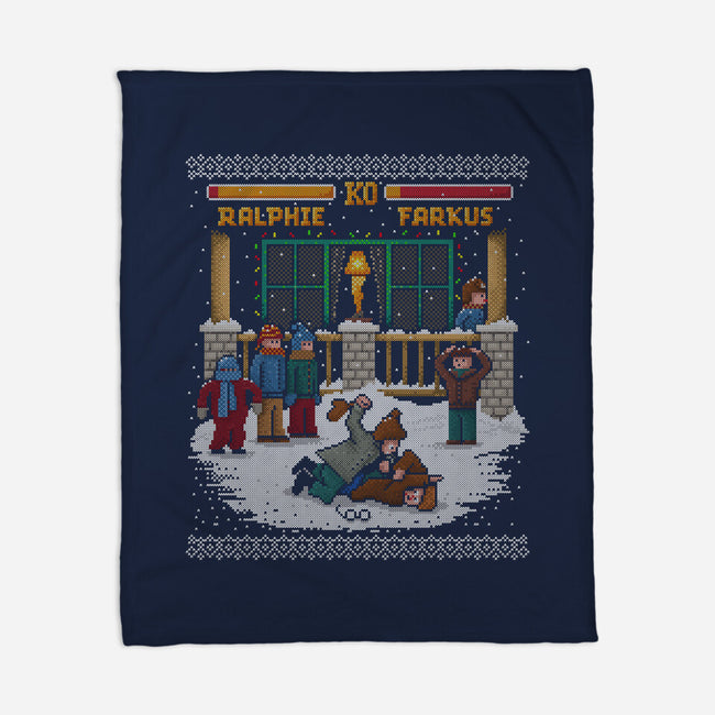 The Christmas Fight-none fleece blanket-kg07