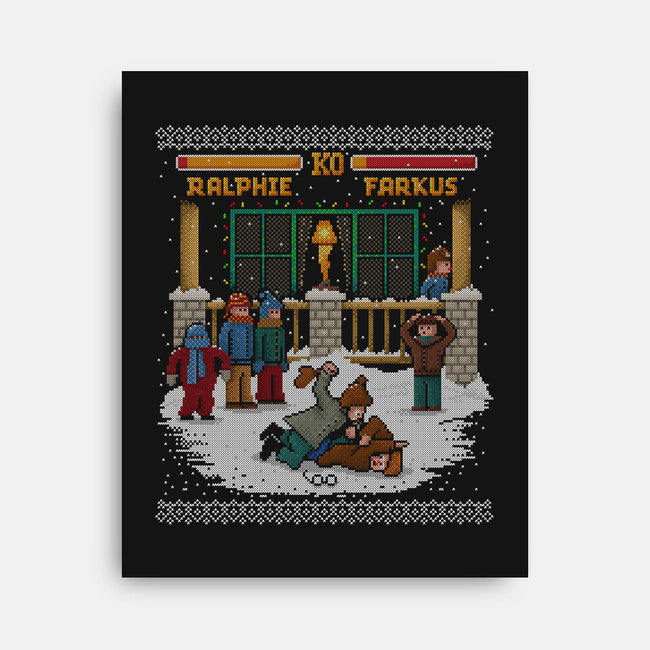 The Christmas Fight-none stretched canvas-kg07