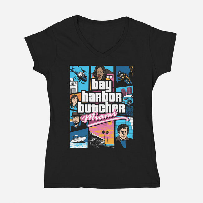 Bay Harbor Butcher-womens v-neck tee-dalethesk8er