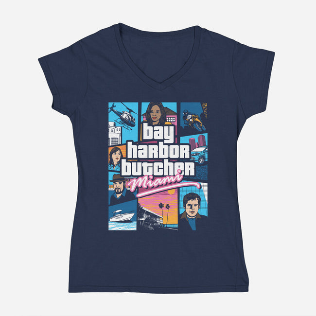 Bay Harbor Butcher-womens v-neck tee-dalethesk8er