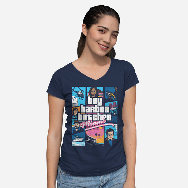 Bay Harbor Butcher-womens v-neck tee-dalethesk8er