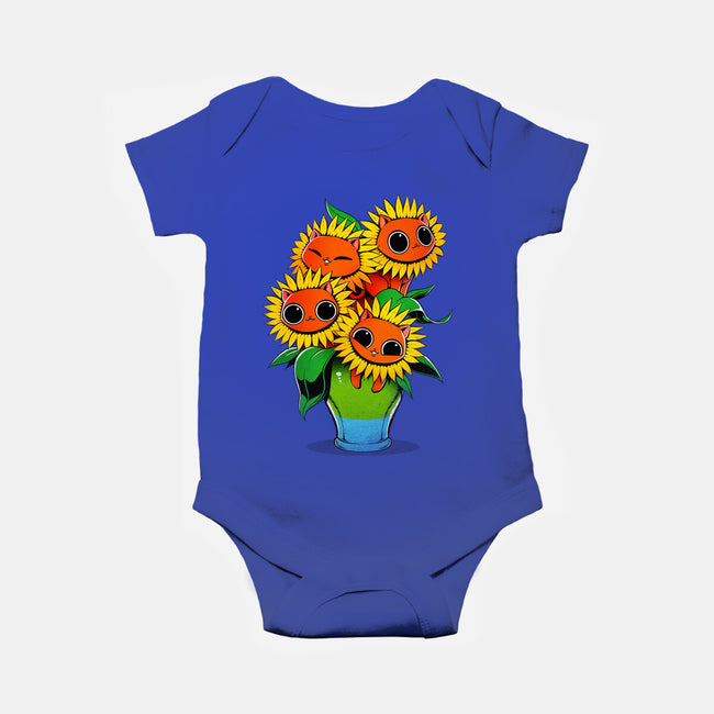 Sunflower Cat-baby basic onesie-tobefonseca
