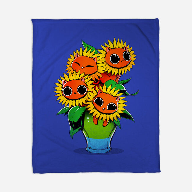 Sunflower Cat-none fleece blanket-tobefonseca