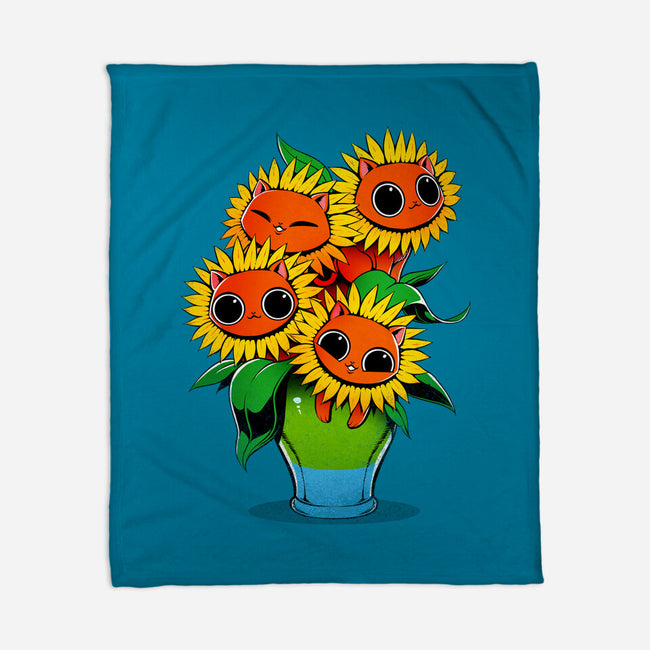 Sunflower Cat-none fleece blanket-tobefonseca