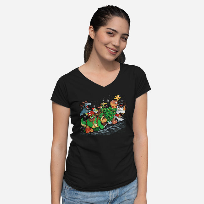 Land Before Christmastime-womens v-neck tee-PrimePremne