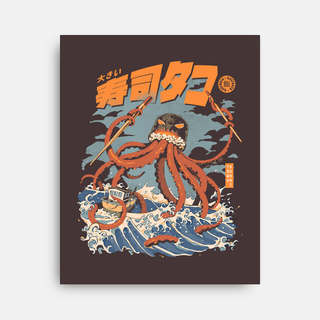 Black The Tako Sushi-none stretched canvas-ilustrata