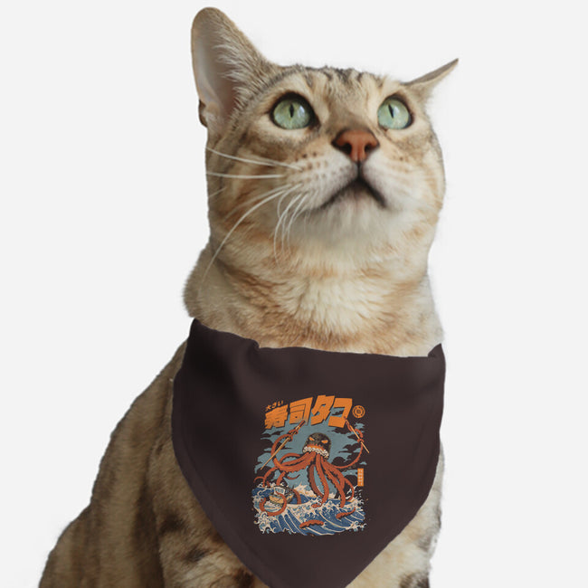 Black The Tako Sushi-cat adjustable pet collar-ilustrata