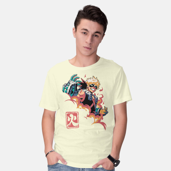 Explosion Hero-mens basic tee-Corgibutt