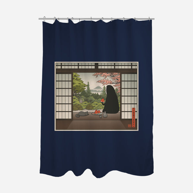Watermelon Snack-none polyester shower curtain-pigboom