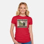 Watermelon Snack-womens fitted tee-pigboom