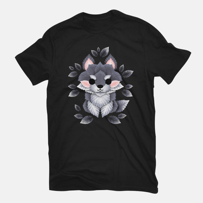 Little Wolf Of Leaves-mens basic tee-NemiMakeit