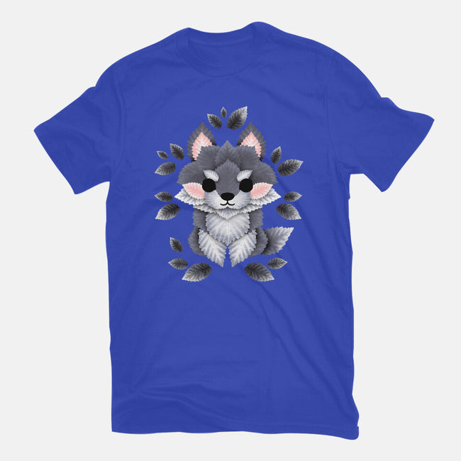 Little Wolf Of Leaves-mens basic tee-NemiMakeit