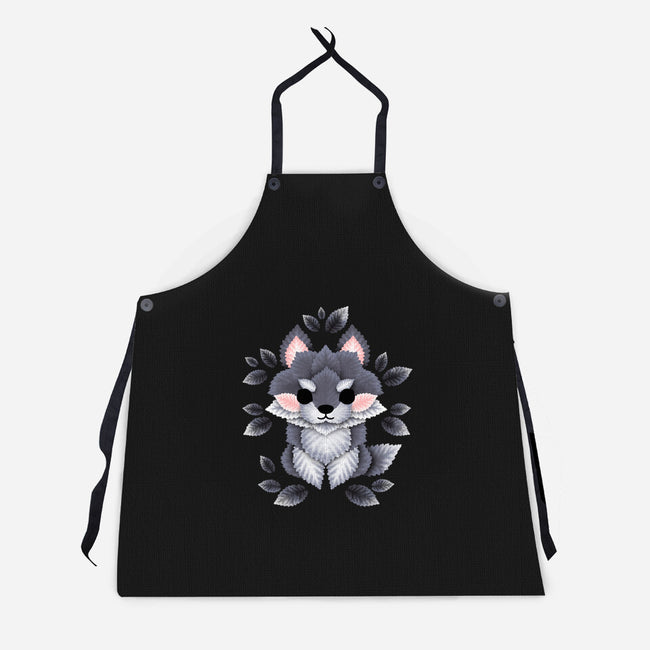 Little Wolf Of Leaves-unisex kitchen apron-NemiMakeit