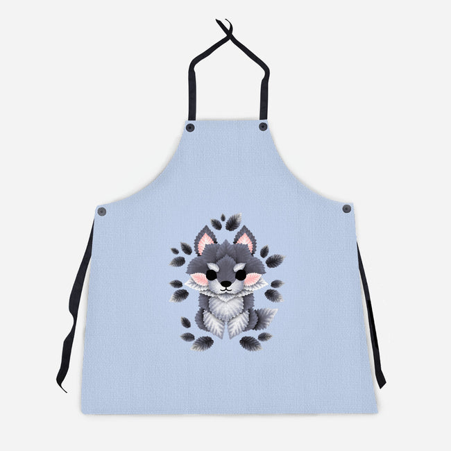 Little Wolf Of Leaves-unisex kitchen apron-NemiMakeit