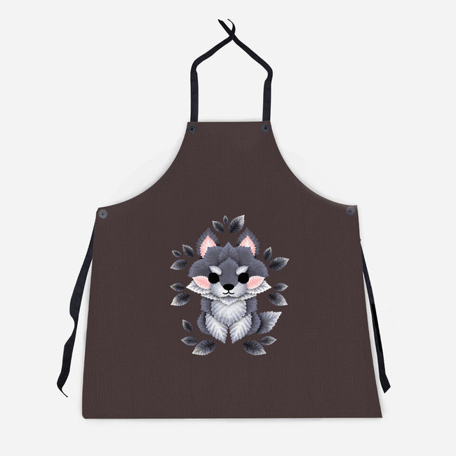 Little Wolf Of Leaves-unisex kitchen apron-NemiMakeit