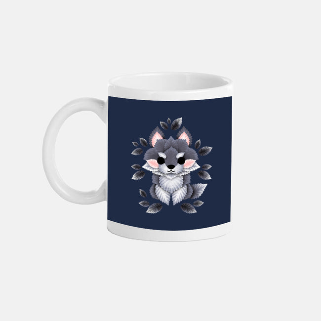 Little Wolf Of Leaves-none glossy mug-NemiMakeit