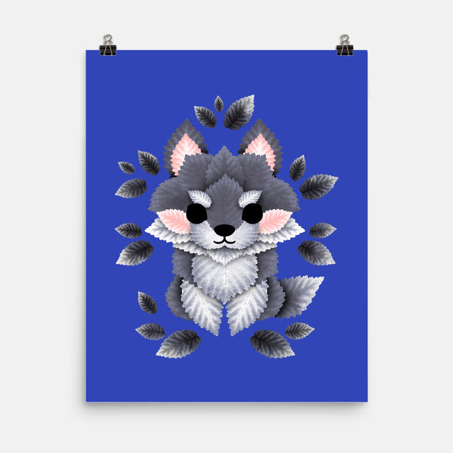 Little Wolf Of Leaves-none matte poster-NemiMakeit