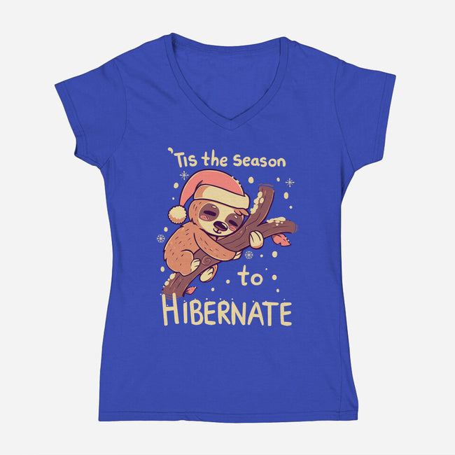 Tis The Season To Hibernate-womens v-neck tee-TechraNova