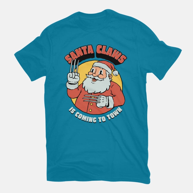 Santa Claws Is Coming-mens basic tee-dfonseca