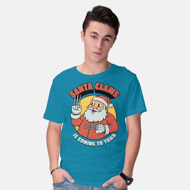 Santa Claws Is Coming-mens basic tee-dfonseca