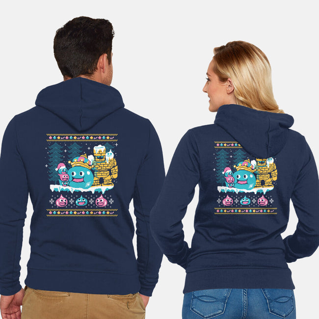 Slimes X-Mas-unisex zip-up sweatshirt-Sketchdemao