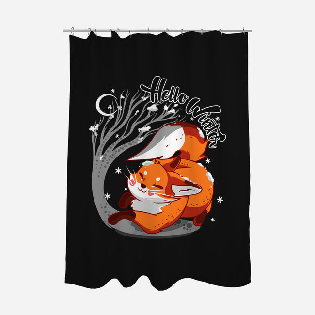 Hello Wild Winter-none polyester shower curtain-heydale