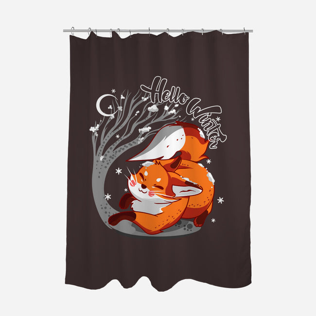 Hello Wild Winter-none polyester shower curtain-heydale