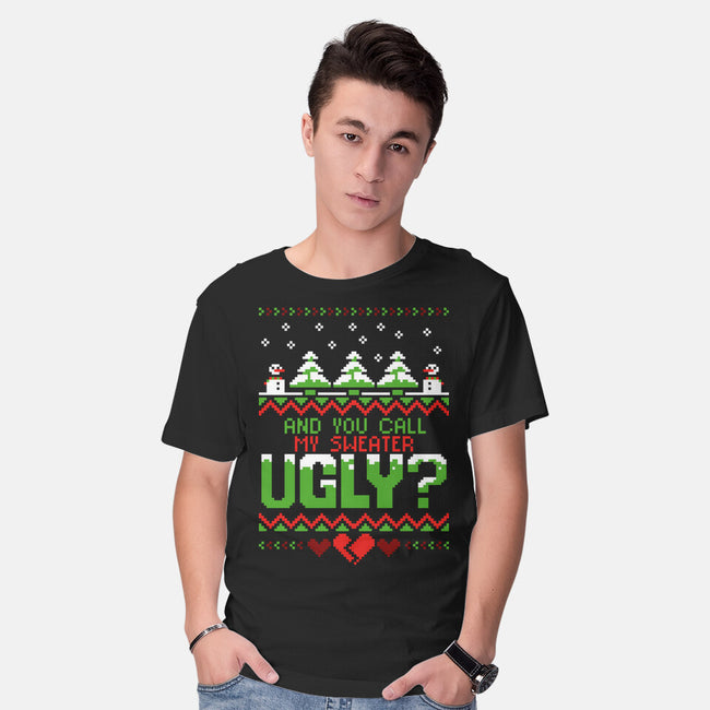 You Call Me Ugly?-mens basic tee-theteenosaur