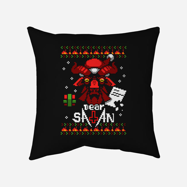 Ugly Satan-none removable cover w insert throw pillow-theteenosaur