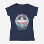 The Coziest Time-womens v-neck tee-Alundrart