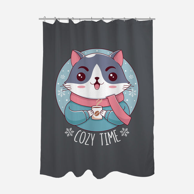 The Coziest Time-none polyester shower curtain-Alundrart