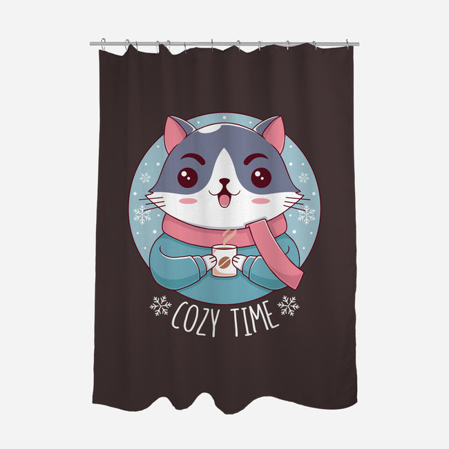 The Coziest Time-none polyester shower curtain-Alundrart