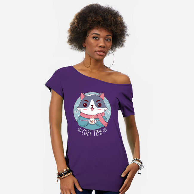 The Coziest Time-womens off shoulder tee-Alundrart