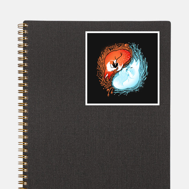 Autumn And Winter Fox-none glossy sticker-IKILO