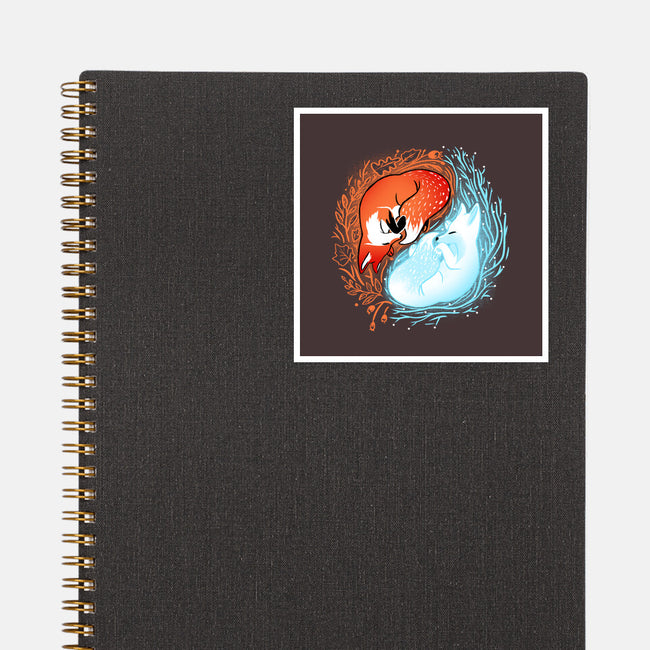 Autumn And Winter Fox-none glossy sticker-IKILO