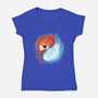 Autumn And Winter Fox-womens v-neck tee-IKILO