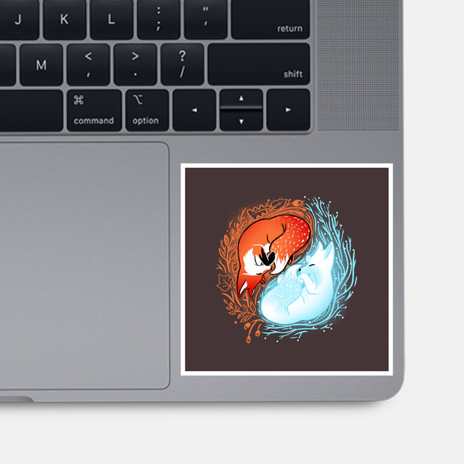 Autumn And Winter Fox-none glossy sticker-IKILO