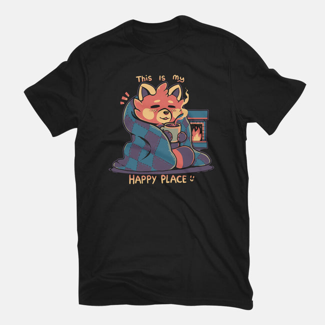Happy Place Fireplace-womens fitted tee-TechraNova
