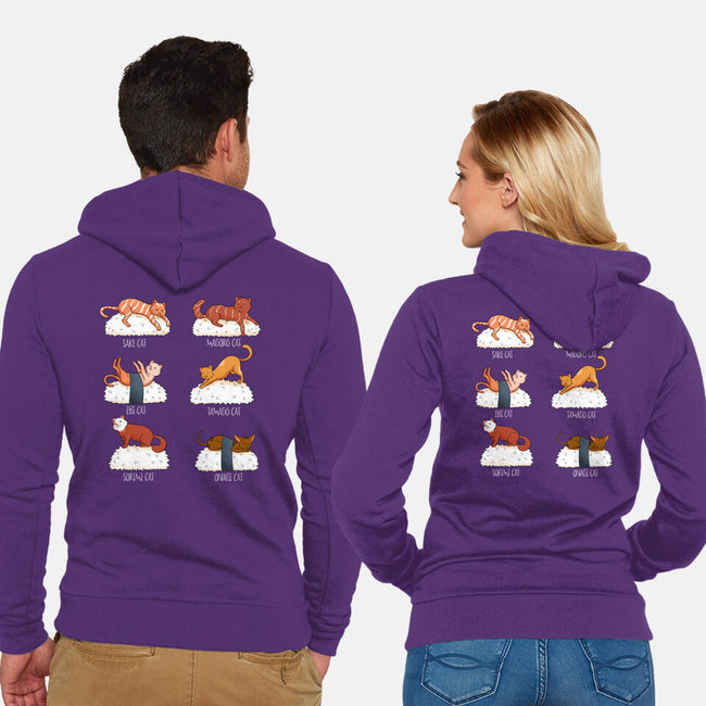 Sushi Cat-unisex zip-up sweatshirt-FunkVampire