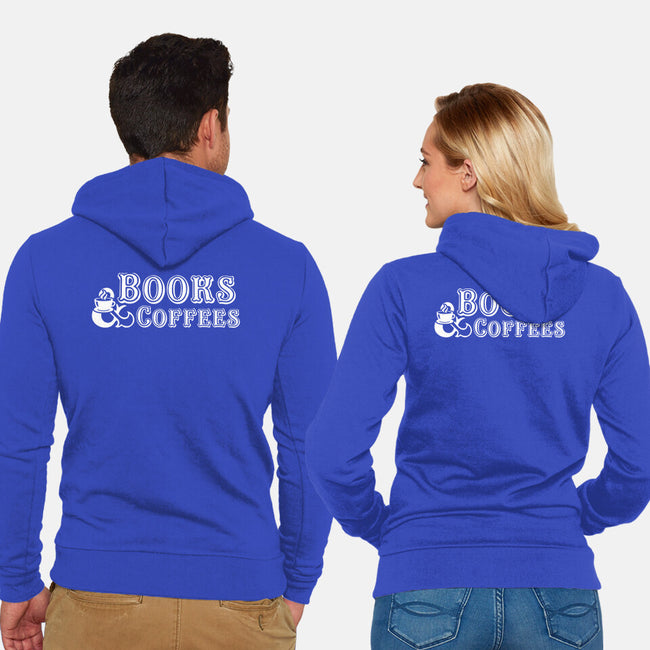 Books And Coffees-unisex zip-up sweatshirt-DrMonekers