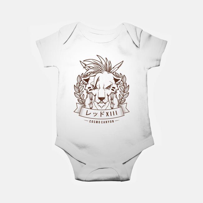 Red XIII Cosmo Canyon-baby basic onesie-Alundrart