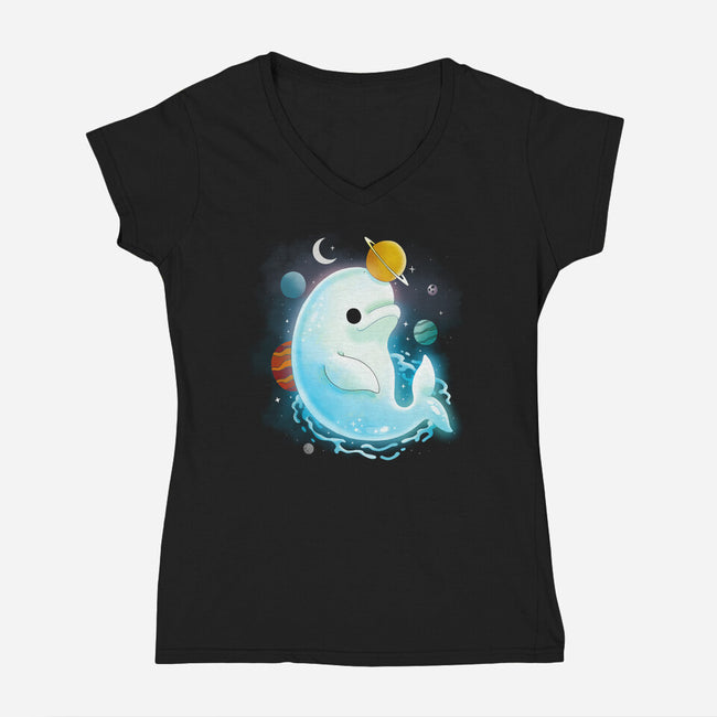 Cosmic Beluga-womens v-neck tee-Vallina84