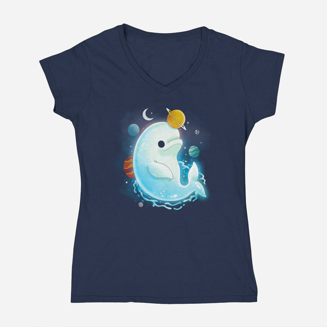 Cosmic Beluga-womens v-neck tee-Vallina84