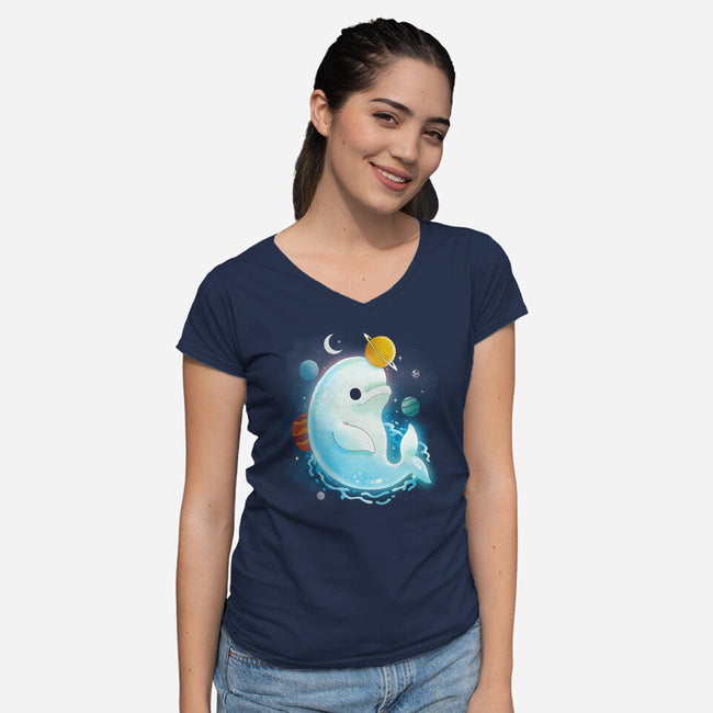 Cosmic Beluga-womens v-neck tee-Vallina84