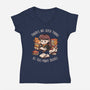 No Such Thing As Too Many Books-womens v-neck tee-eduely