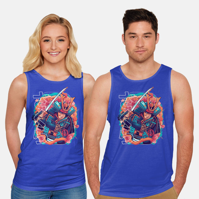 Sakura Floral Samurai-unisex basic tank-Bruno Mota