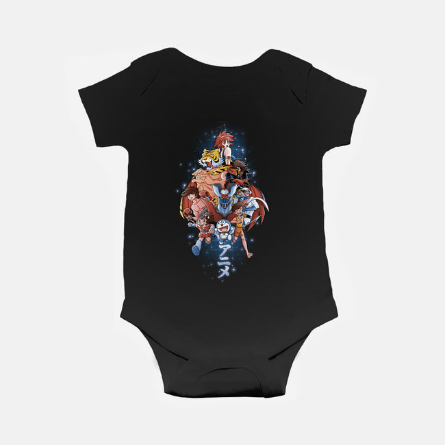 First Anime Heroes-baby basic onesie-Skullpy
