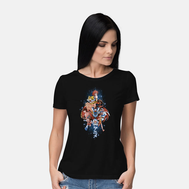 First Anime Heroes-womens basic tee-Skullpy