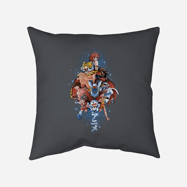 First Anime Heroes-none removable cover w insert throw pillow-Skullpy